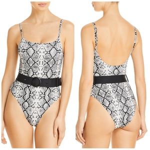 Aqua snakeskin one piece swimsuit